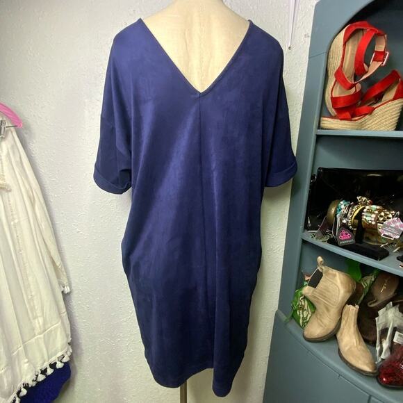 305. Ruby Ribbon Suede like reversible Dress Tunic Medium - Picture 3 of 10